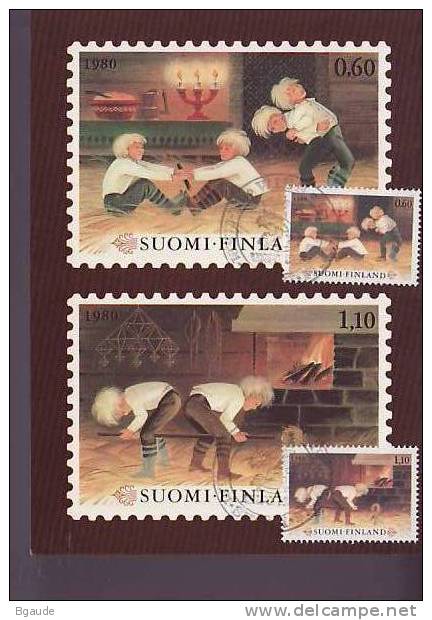 FINLANDE CATRE MAXIMUM YVERT 838-839 NOEL - Maximum Cards & Covers