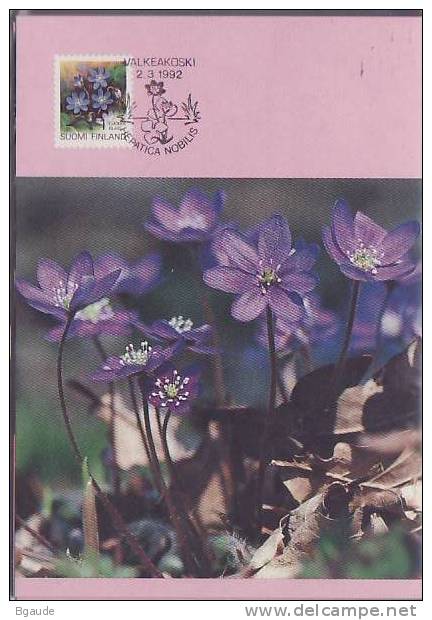 FINLANDE CARTE  MAXIMUM  NUM.YVERT 1129 FLORE FLEUR CHAMPETRE - Maximum Cards & Covers