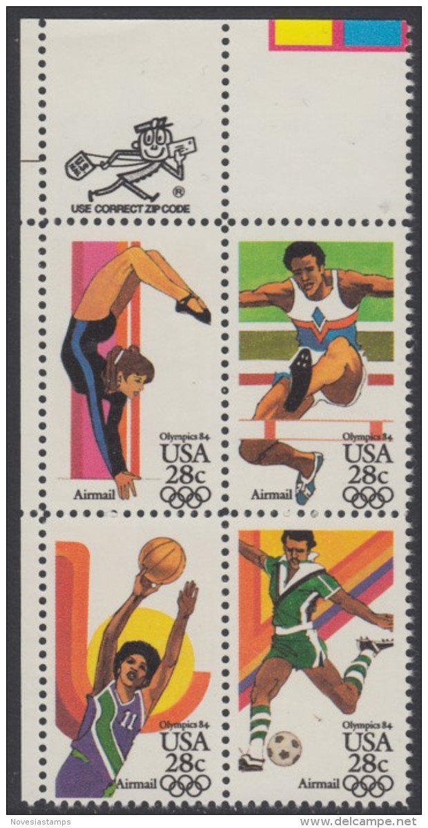 !a! USA Sc# C101-C104 MNH ZIP-BLOCK (UL) - Summer Olympics - 3b. 1961-... Nuovi