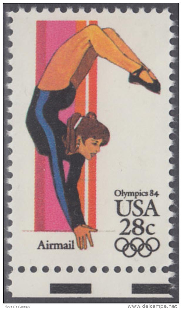 !a! USA Sc# C101 MNH SINGLE W/ Bottom Margin - Summer Olympics: Womens Gymnastics - 3b. 1961-... Ungebraucht