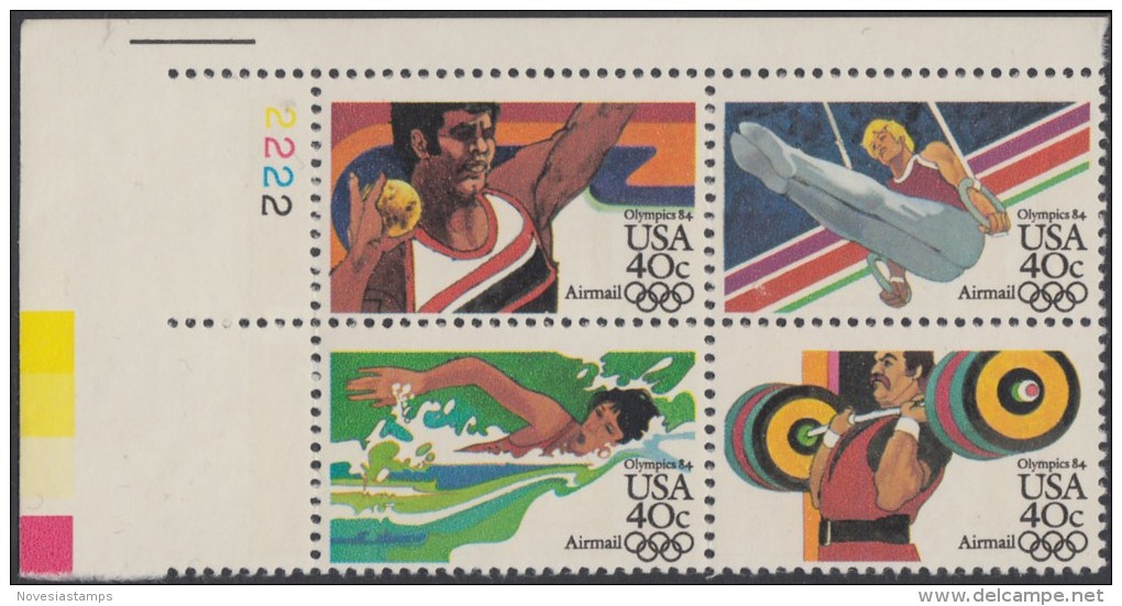 !a! USA Sc# C105-C108 MNH PLATEBLOCK (UL/2222) - Summer Olympics - 3b. 1961-... Ungebraucht