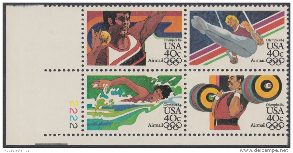 !a! USA Sc# C105-C108 MNH PLATEBLOCK (LL/2222/a) - Summer Olympics - 3b. 1961-... Ungebraucht