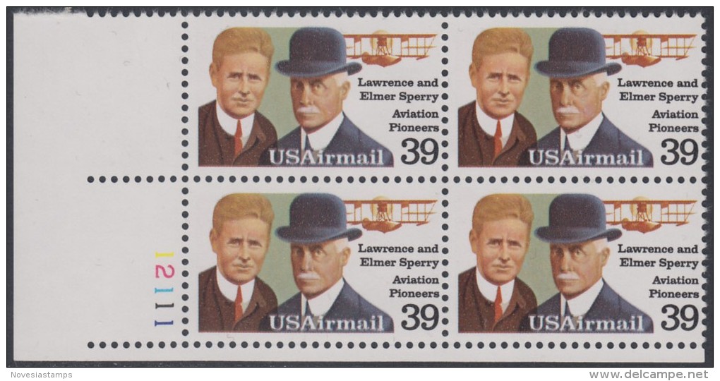 !a! USA Sc# C114 MNH PLATEBLOCK (LL/12111/a) - Lawrence & Elmer Sperry - 3b. 1961-... Neufs