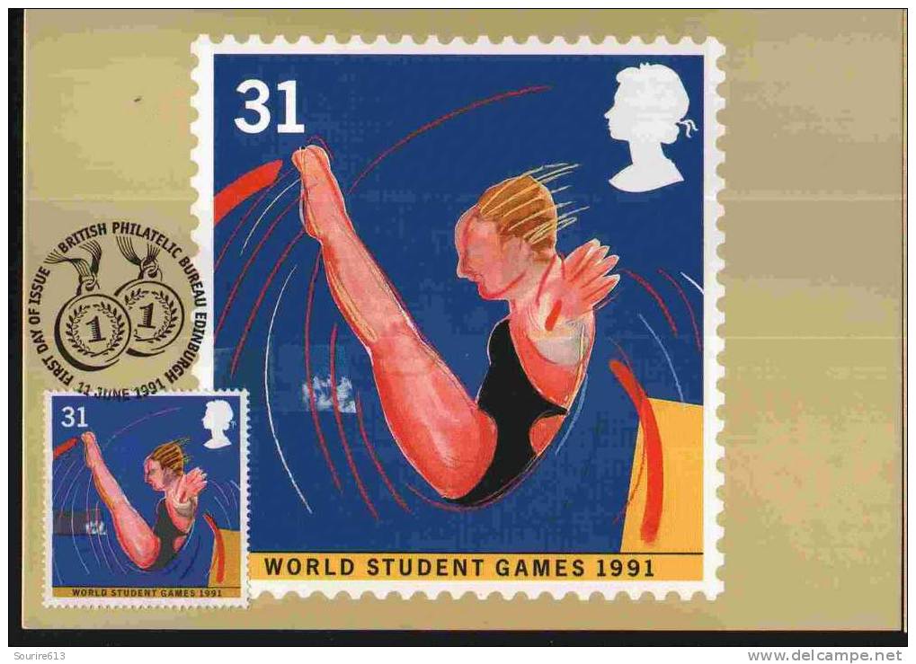 CPJ Gb 1991 Sports Plongeon Féminin Championnat Du Monde étudiants - Kunst- Und Turmspringen