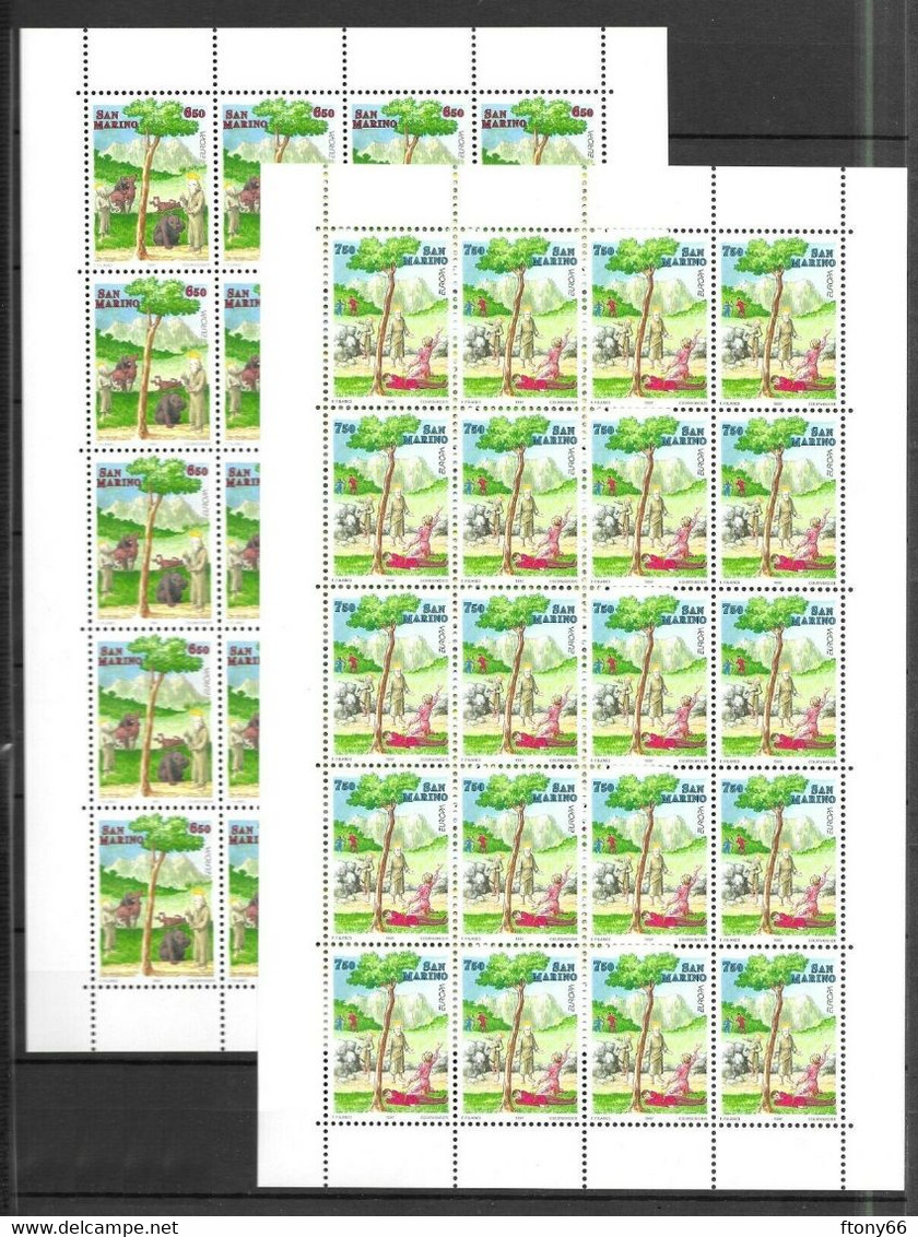 1997 San Marino 2 Minifogli / Minisheets "Europa - Storie E Leggende" - Sassone N.1556/1557 MNH** - Hojas Bloque