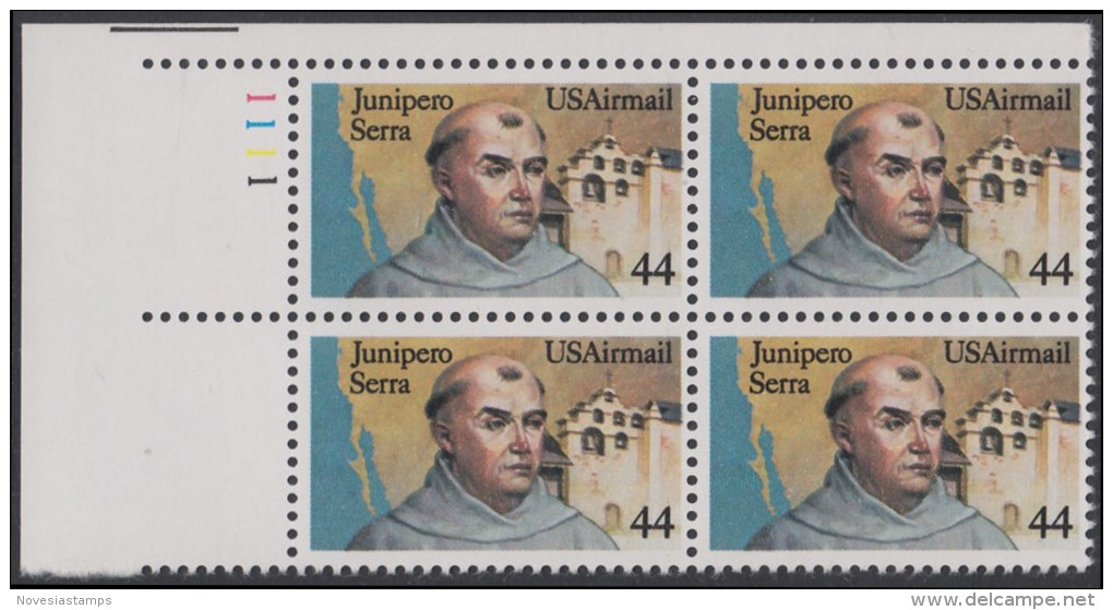 !a! USA Sc# C116 MNH PLATEBLOCK (UL/1111/a) - Fr. Junipero Serra - 3b. 1961-... Nuovi