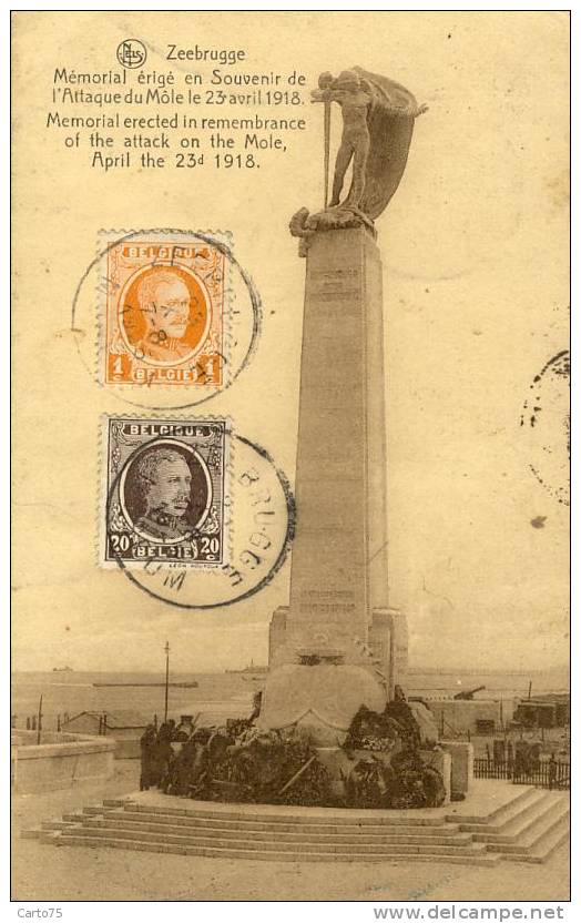 BELGIQUE - ZEEBRUGGE - Mémorial érigé Souvenir Attaque Du Môle 1918 - Zeebrugge