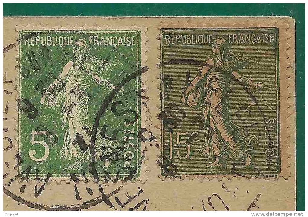 FRANCE - 1921 LILLE POSTCARD Sent From AVESNES Sur HELPE To USA - SEMEUSE -Yvert #130 + RARE #137 FOND Avec BLANC POINTS - Lettres & Documents