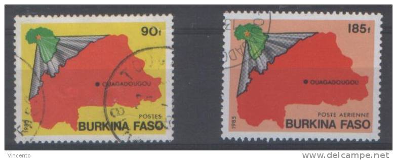 Burkina Faso 1985 - Carte D'Afrique Et Du Burkina - Oblitéré - 642/PA280 - Burkina Faso (1984-...)