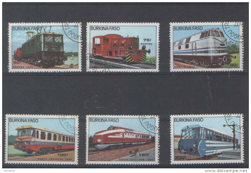 Burkina Faso 1985 - Trains - Oblitéré - 656 à 658/PA294 à 296 - Burkina Faso (1984-...)