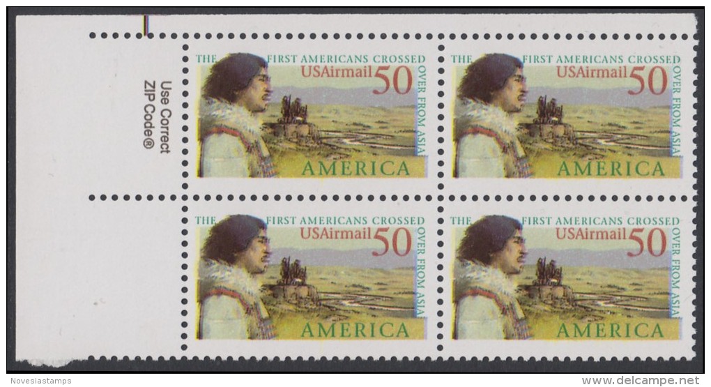 !a! USA Sc# C131 MNH ZIP-BLOCK (UL) - Bering Land Bridge - 3b. 1961-... Ungebraucht