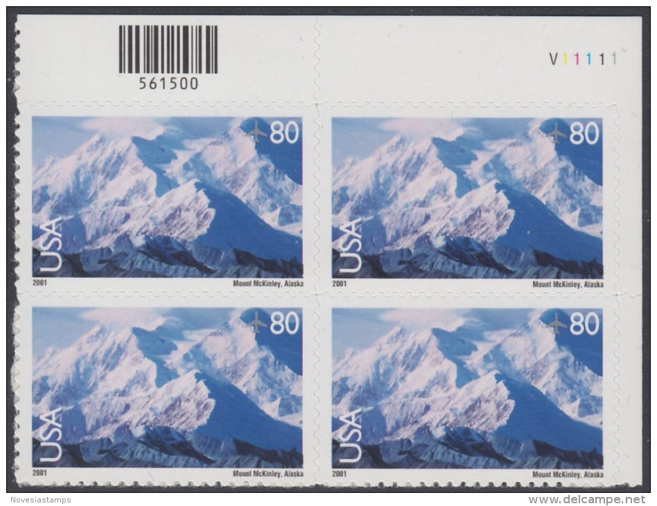 !a! USA Sc# C137 MNH PLATEBLOCK (UR/V11111/a) - Mt. McKinley - 3b. 1961-... Neufs