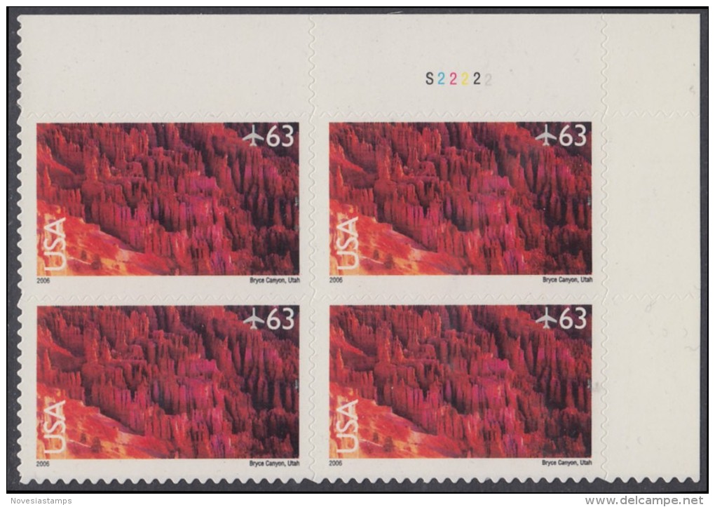 !a! USA Sc# C139 MNH PLATEBLOCK (UR/S22222/a) - Bryce Canyon, Utah - 3b. 1961-... Nuovi