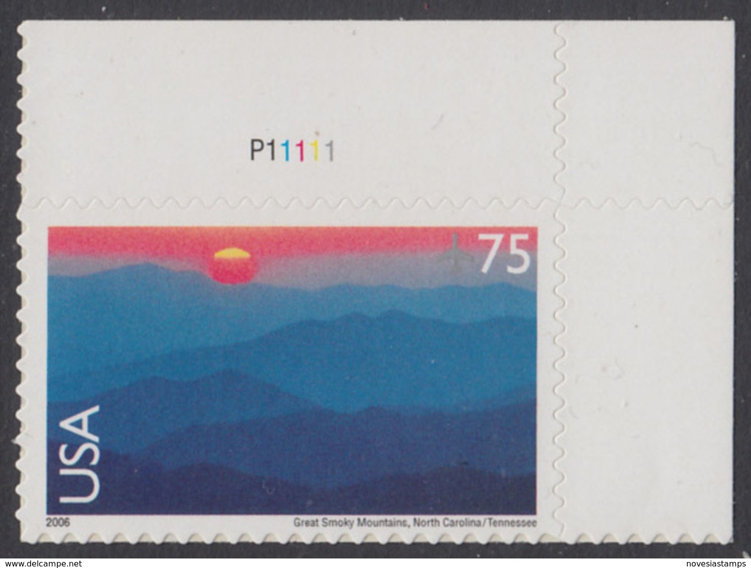 !a! USA Sc# C140 MNH SINGLE From Upper Right Corner W/ Plate-# (UR/P11111) - Great Smokey Mountains - 3b. 1961-... Nuovi