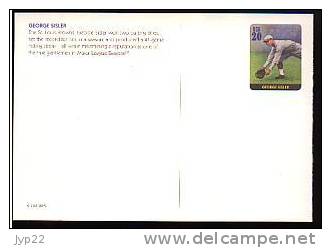 Jolie CP Sport Baseball Base Ball USA George Sisler St Louis Brown Pre Stamp Ready To Mail PAP - Honkbal