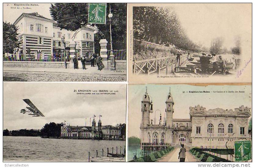 ENGHIEN....Lot De 8 CP..Vues Diverses Dont...Hotel....Tramway... - Enghien Les Bains