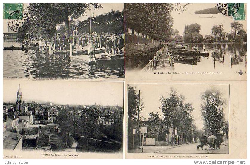 ENGHIEN....Lot De 8 CP..Vues Diverses Dont...Hotel....Tramway... - Enghien Les Bains