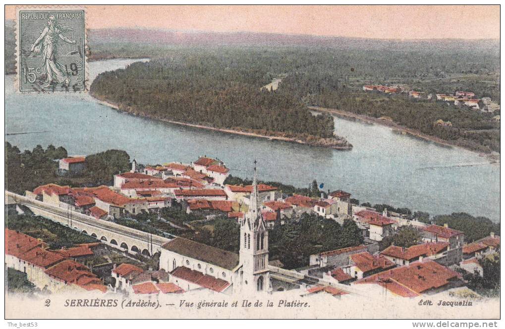 2  -   Serrières   -   Vue Générale Et Ile De La Platière - Serrières