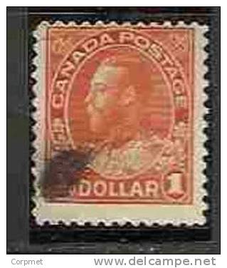 CANADA - 1918/25 - George V - 1 Dollar Orange  - Yvert # 118 -  USED - Gebruikt