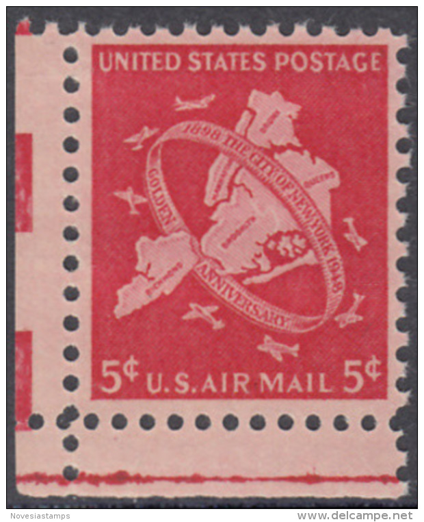 !a! USA Sc# C038 MNH SINGLE From Lower Left Corner - New York City - 2b. 1941-1960 Ongebruikt