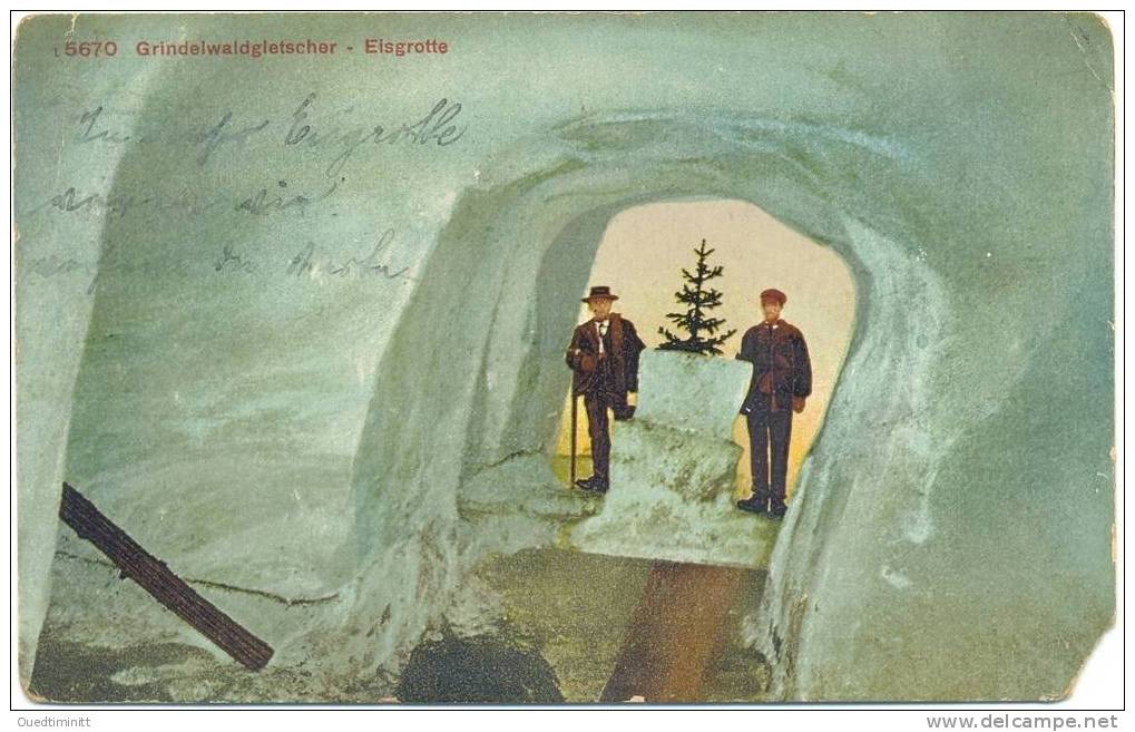 Suisse.1918.Grindelwaldgletscher.Eisgrotte.Carte Visée Par La Censure.cachet. - Grindelwald