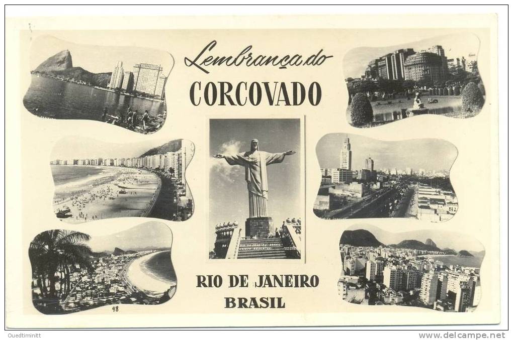 Brésil.Lembranças De Corcovado.1960.Très Belle Cpsm. - Rio De Janeiro