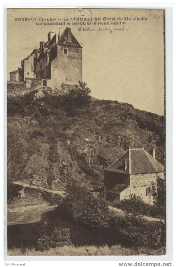 C 734 - BOUSSAC - Le Chateau Coté Ouest - Belle CPA 1947 - Trés Rare - - Boussac