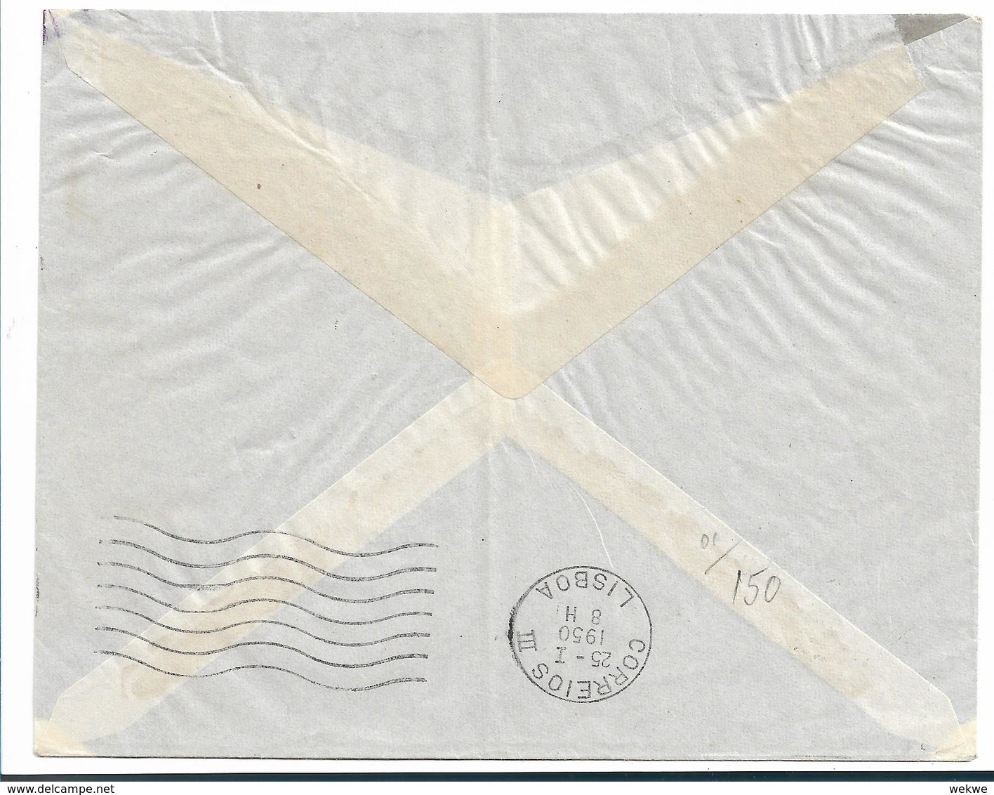 VAT040 / VATICAN -  Brief,  Express-Marke 80 Lire Von 1949 Auf Flugbrief  Nach Portugal - Briefe U. Dokumente