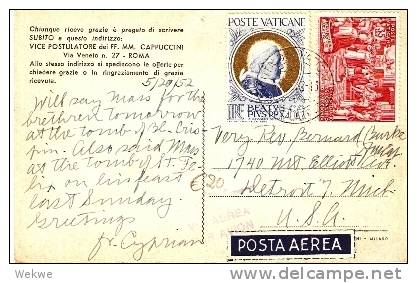 VAT073 / - VATIKAN - Pius X. + Fresko 35 Cts. Konzil Von Chalkedon 1951 - Storia Postale