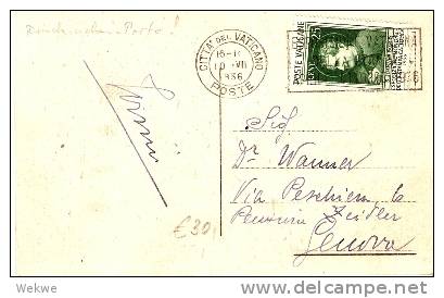 VAT075 / - VATIKAN - Hl. Johann Bosco 25 Cts. Presse Weltausstellung 1936 - Storia Postale