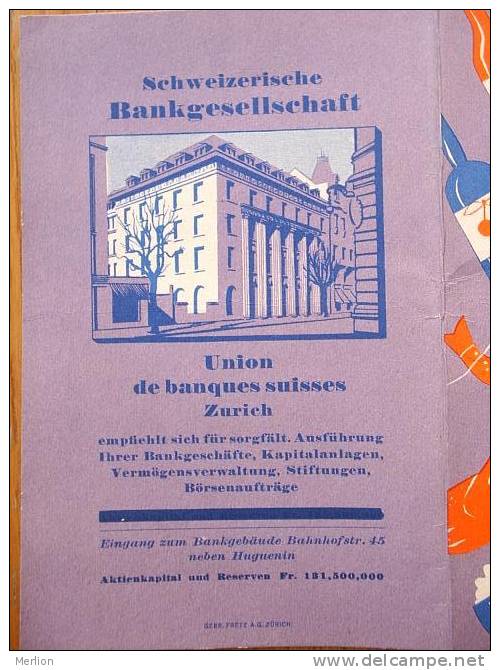 Restaurant Huguenin Zürich -Menu Card  Switzerland   1920-30's  D15316 - Zwitserland