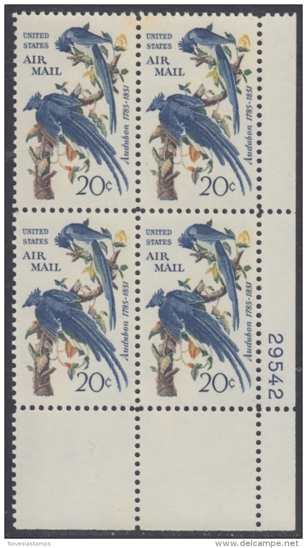 !a! USA Sc# C071 MNH PLATEBLOCK (LR/29542) - "Columbia Jays" By Audubon - 3b. 1961-... Nuovi