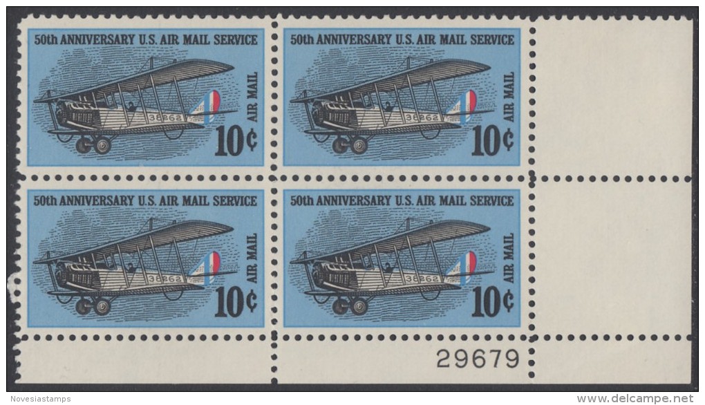 !a! USA Sc# C074 MNH PLATEBLOCK (LR/29679) - 50th Anniv. Air Mail Service - 3b. 1961-... Unused