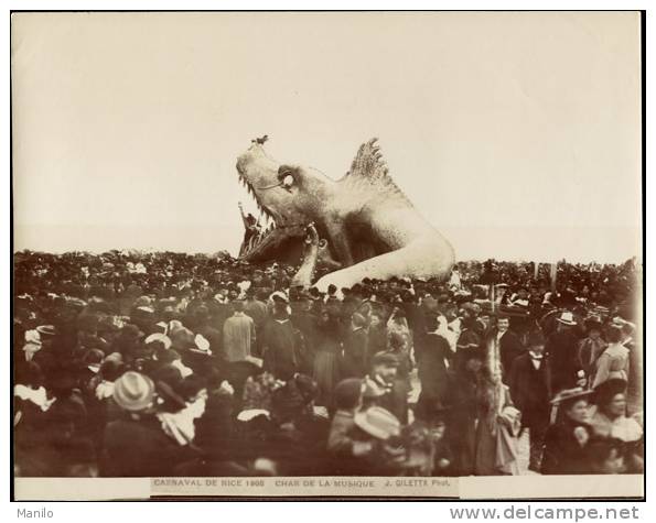 06 -CARNAVAL DE NICE 1905-CHAR DE LA MUSIQUE  Par J.GILETTA Photo Originale - Belle Animation  -   N°2 - Places