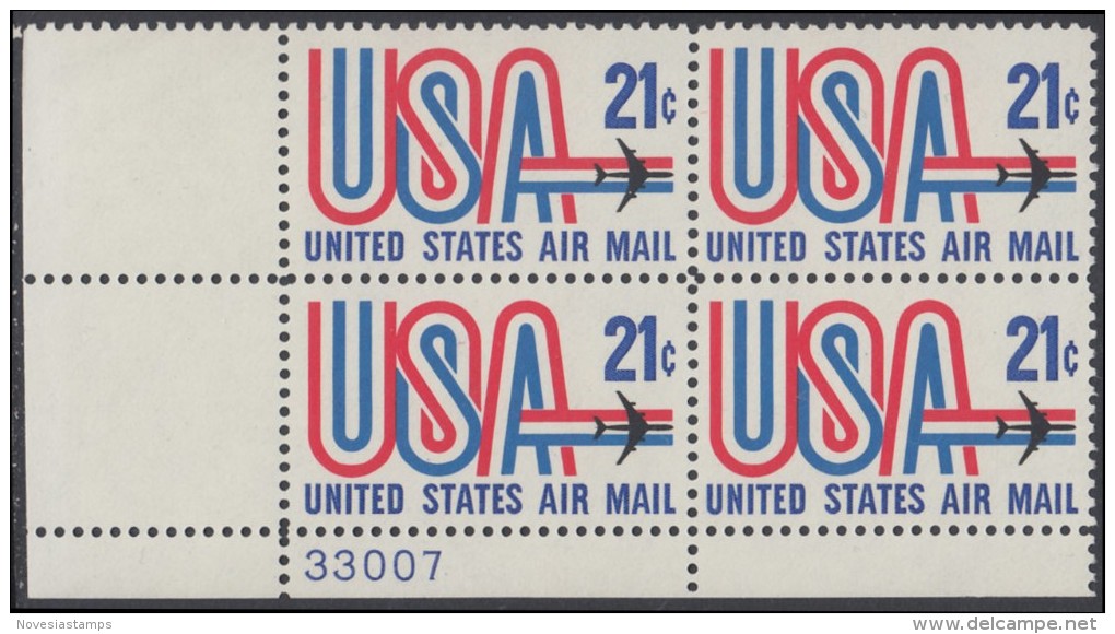 !a! USA Sc# C081 MNH PLATEBLOCK (LL/33007) - USA & Jet - 3b. 1961-... Nuovi