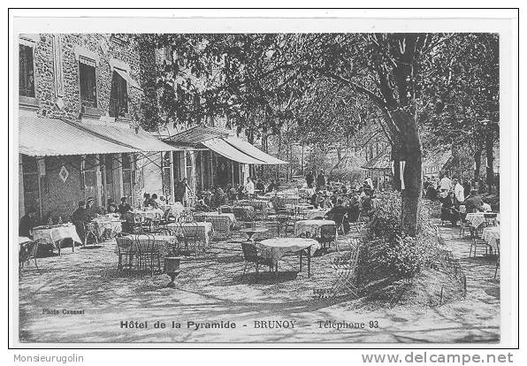 91 )FL) BRUNOY, Hotel De La Pyramide, ANIMEE, Photo Caussat (restaurant) Carte Légèrement Bistre - Brunoy