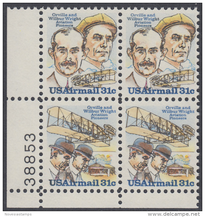 !a! USA Sc# C091-C092 MNH PLATEBLOCK (LL/38853) - Wright Brothers - 3b. 1961-... Nuovi