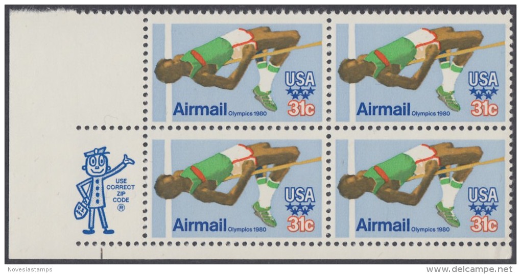 !a! USA Sc# C097 MNH ZIP-BLOCK (LL/a01) - Olympic Games: High Jump - 3b. 1961-... Unused