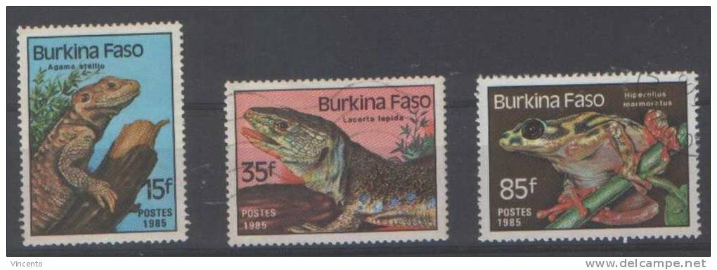 BURKINA FASO 1985 - Reptiles - Oblitéré - 663 à 665 - Burkina Faso (1984-...)