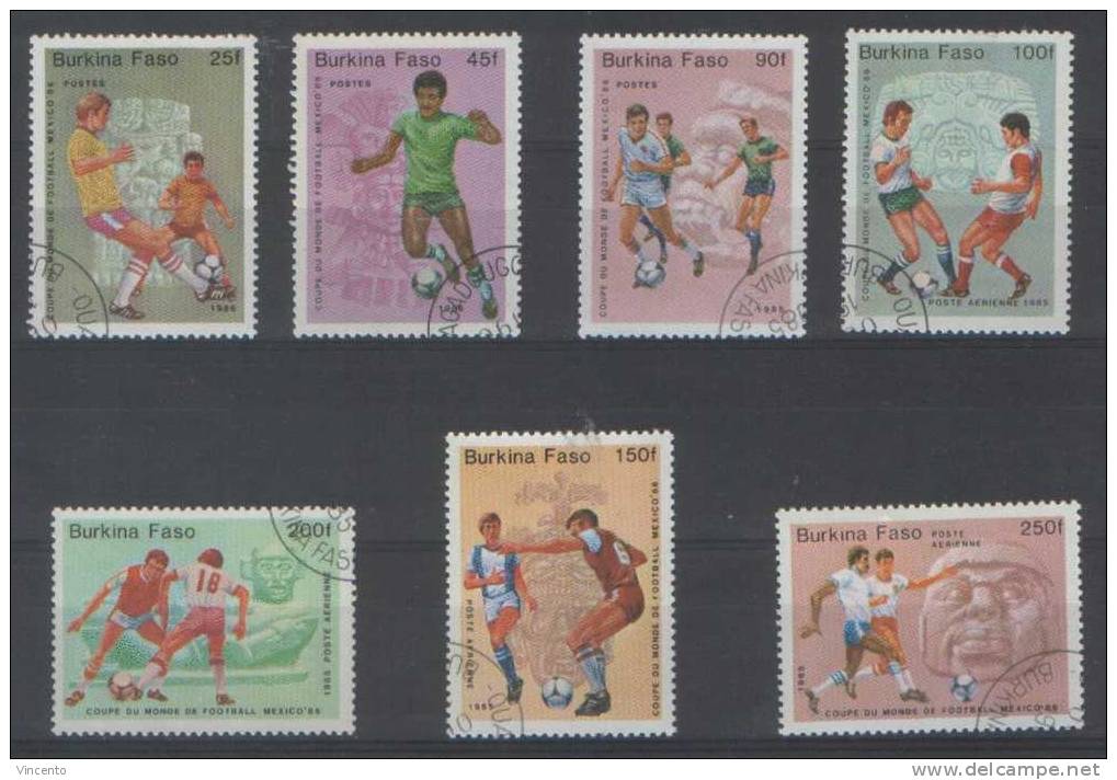 BURKINA FASO 1985 - Football, Mexico'86 - Oblitéré - 666 à 668/305 à 308 - Burkina Faso (1984-...)