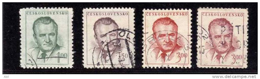 Tchécoslovaquie 1948-1952 N°Y.T. : 477 à 479 Et 479a Obl. - Usados
