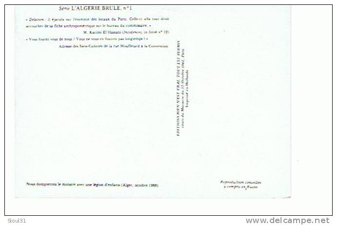 L ALGERIE BRULE N°1  1988 - Evènements