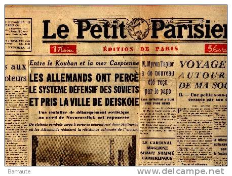 LE PETIT PARISIEN Du 23/09/1942 - Le Petit Parisien