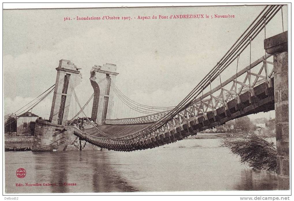 361 - Inondations D'octobre 1907 - Aspect Du Pont D'Andrezieux - Andrézieux-Bouthéon