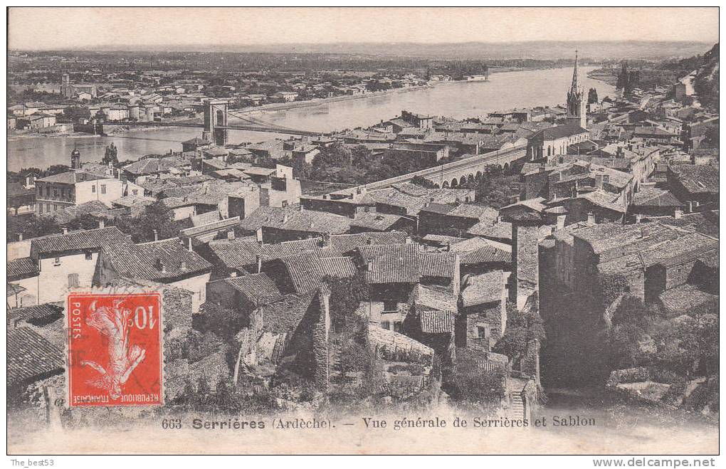 663    -   Serrières   -     Vue Générale De Serrières Et Sablon - Serrières