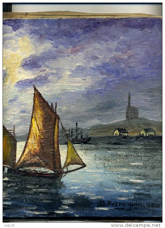 - SORTIE DE PORT DE PÊCHE EN BRETAGNE . HUILE SUR TOILE SIGNEE ET DATEE 58 - Olii