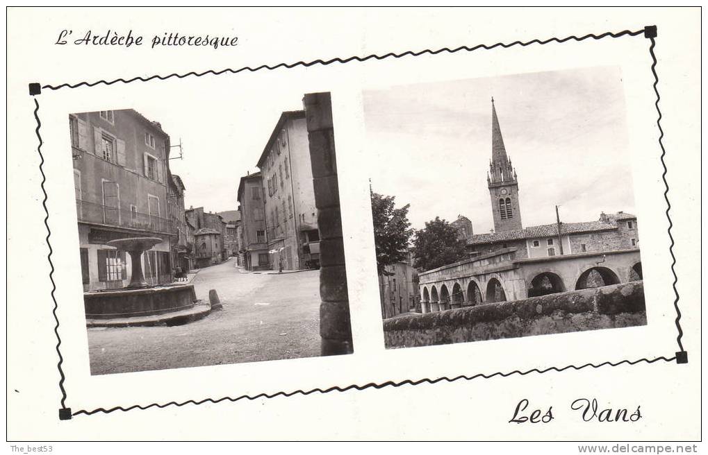 71245   -   Les Vans   -    Place Et Rue Du Marché, La Fontaine Le Lavoir Et L'Eglise - Les Vans