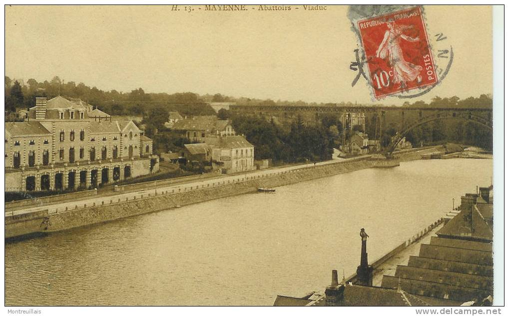 Mayenne, Les Abattoirs Et Le Viaduc, Timbrée, écrite, N° 13 - Mayenne