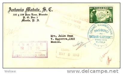 JG019 / Philippinen Jap. Soldat Vor Inselkarte. Schlacht Bei Corregidor (Brief, Cover, Lettre) - Philippinen