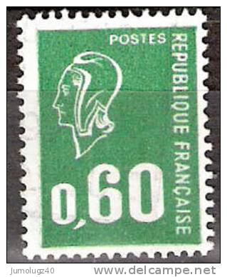 Timbre France Y&T N°1814 (02) Obl  Marianne De Béquet.  0 F.60 Vert. Cote 0,15 € - 1971-1976 Marianne Of Béquet